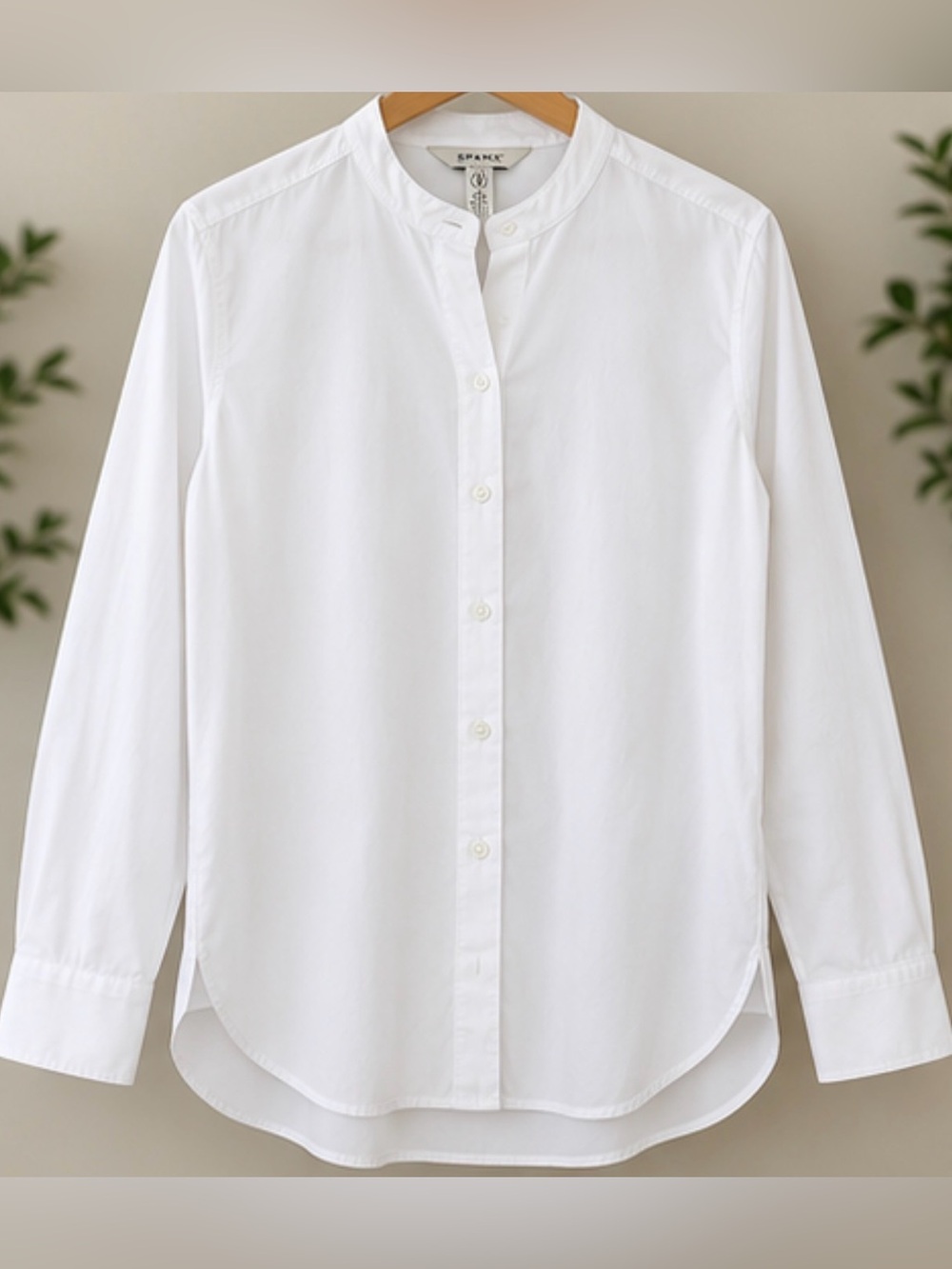NWT SPANX Poplin Button-Up Tunic SP Classic White 100% Cotton Shirt